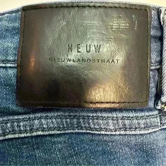 NEUW Men’s Iggy Skinny distressed raw hem medium wash jean size 32x32 designer - Picture 4 of 10